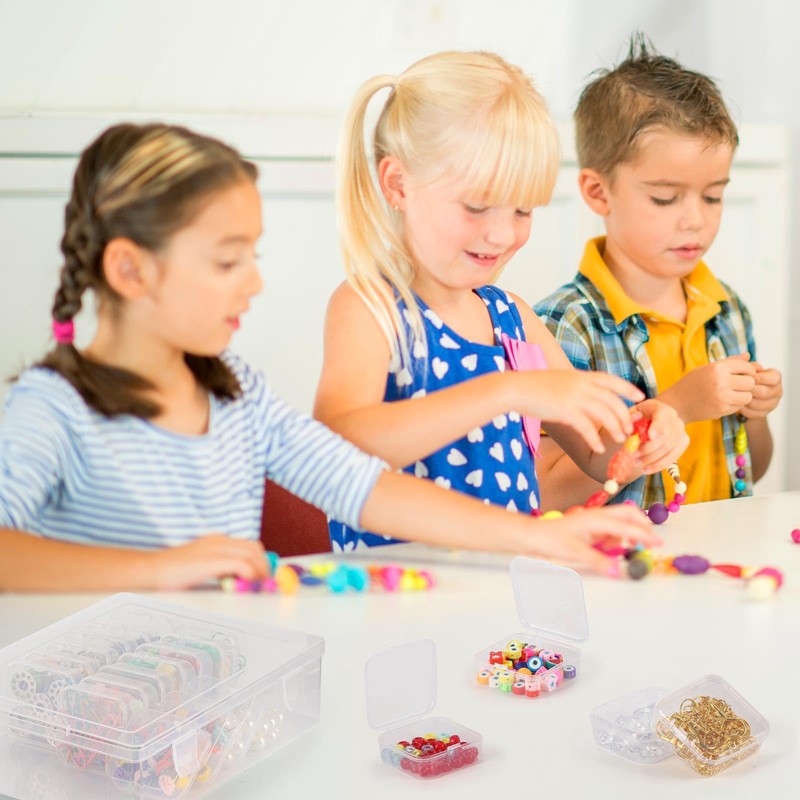 acDesign 30Pcs Bead Organizer Box，Small Plastic Storage Box With Hinged