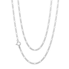 Treasure Bay Silver Chain Necklace for Men and Women - 2mm Figaro 925 Sterling Silver Made in Italy, Diamond Cut, Necklace length 16-24 Inches (16)