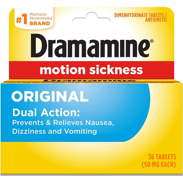 Dramamine Motion Sickness Relief Tablets Original Formula - 36 ct, Pack of 3