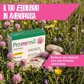NAMED Promensil Forte Integratori Menopausa Naturali | Isoflavoni da Trifoglio Rosso per Benessere in Menopausa e Premenopausa | Supporto per Vampate, Umore e Sonno | Integratore Donna | 60 Compresse