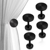 KOLAKO Curtain Tie Backs Hooks, Black Curtain Holdbacks Metal Wall
