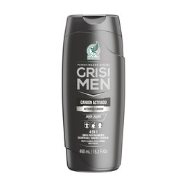 AAZV Grisi Hombre Shower Gel Carbon Activado 450 Ml, 1 Unid, 450 ml, Paquete de Ducha, SHOWER GEL