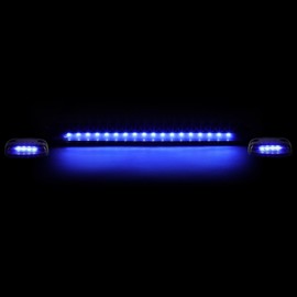 Auto Dynasty Compatible with Silverado Sierra GMT900 LED Cab Roof Top Center Running Light + Pair Side Lamps (Smoked Blue LED)