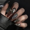 Metallic Silver Handmade Nail Tips - Oval S / 메탈릭