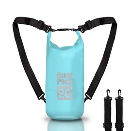 Dry Bag Waterproof Bag Sea 5L 10L 20L Waterproof Bag with Adjustable Shoulder Strap Waterproof Dry Bag/Sack Kayaking Boat Trip Canoe Fishing Rafting/Snowboarding, lightblue, Dry Bag