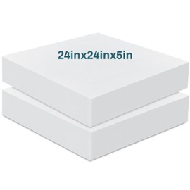 Frienda 2 Pack 5" x 24" x 24" Extra Thick Upholstery High Density Foam Cushion Replacement Square Cut to Size Foam Couch or Commercial Dinning Chair Couches Chair Padding DIY Projects