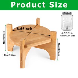 Drink Dispenser Stand, Beverage Dispenser Stand, Fit Max 8.66 Inch Diameter of Glass Drink Dispenser, Water Jugs, Water Pitcher and Containers, Natural Bamboo Wood