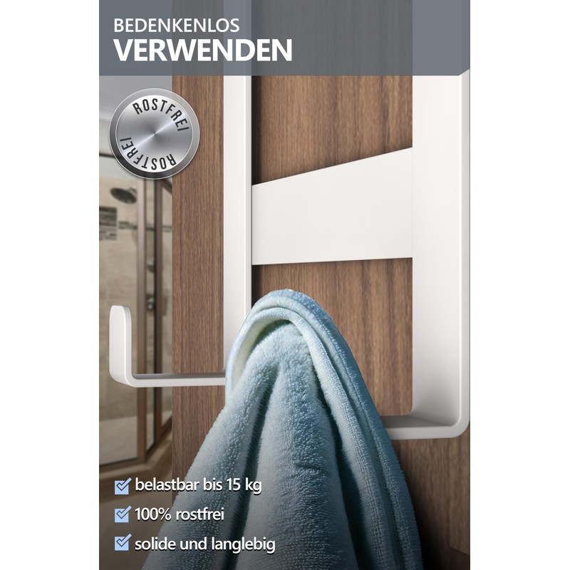 4smile Door Coat Rack for Hanging - White Door Hooks