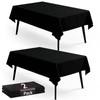 GFCC 2 Pack Black Tablecloth - 60x120 Inch Rectangle Black