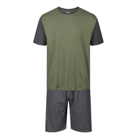North East Mens Pyjamas Short PJ Sets M L XL 2XL 3XL 4XL 5XL 6XL Sleep Lounge Night WEAR (7003s Olive/Char XL)