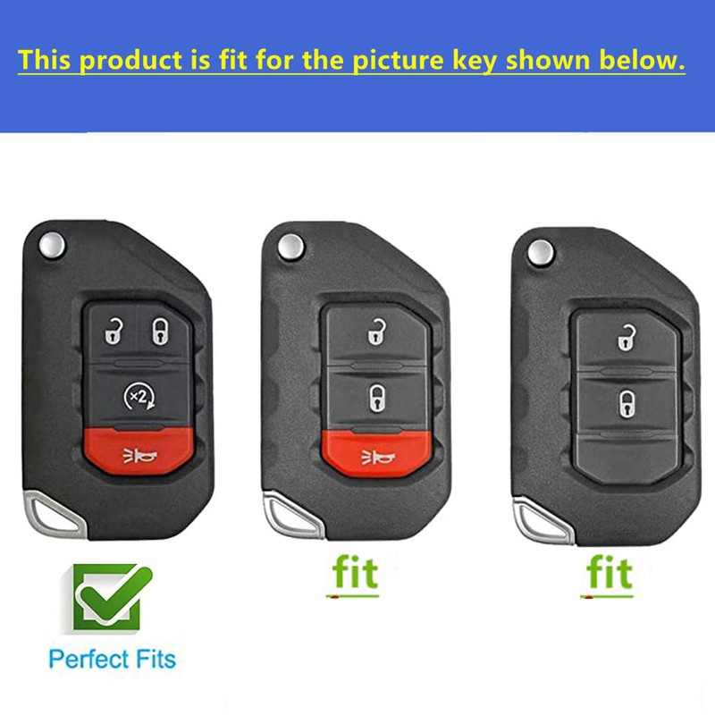 Rilnaewn Keyless Entry Systems for Jeep Key Fob Cover Fits