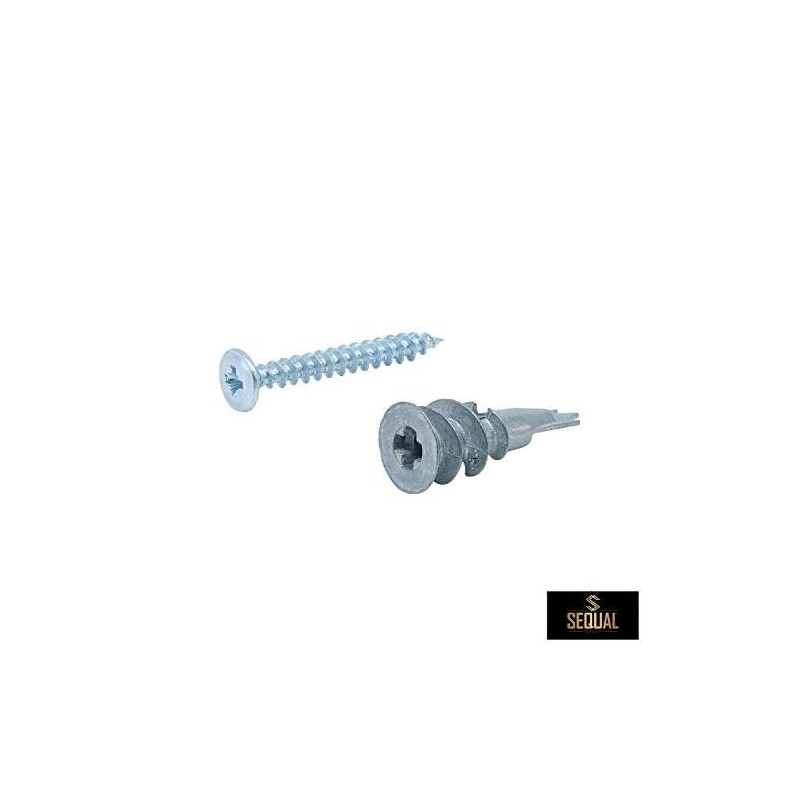 SEQUAL® Metal Driva Plasterboard Fixings & Screws (Pack of 50),