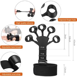 Hand Grip Strengthener And Finger Exerciser, 2 Pack Finger Strengthener, Grip Strength Trainer And Hand Extension Exerciser For Muscle Building, Arthritis, Carpal Tunnel