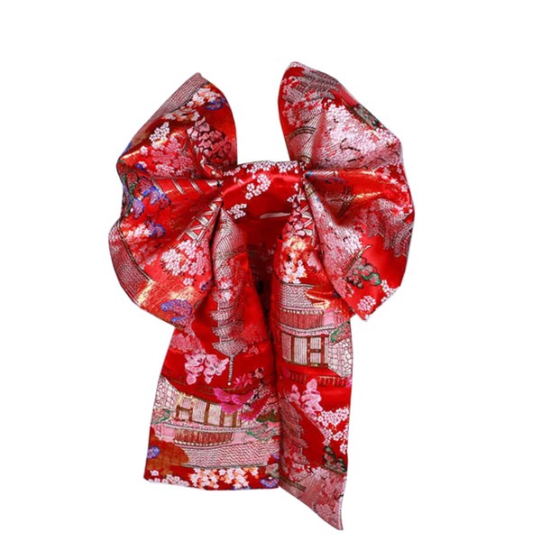 CAMDOM Womens Japanese Kimono Obi Belt Pre Tied Bow Jacquard