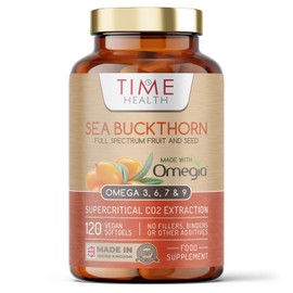 Time Health Wildcrafted Sea Buckthorn C Omega 3, 6, 7 & 9 C Optimal Eye & Skin Health C Carrageenan Free C Formulated with Premium Omegia? C Vegan, Kosher, Non-GMO