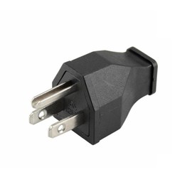 Generic Straight Blade Plug 15 Amp 125 Volt, Grounding 3-Wire Male Extension Cord Replacement, Plug, Straight Blade, Electrical Plugs Black (2)