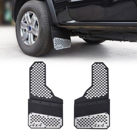 Yawrpats Heavy Duty Mud Flaps All Weather Resistant Splash Guards Compatible with Universal Trucks SUVs Vans Off-Road and Daily Use (Silver,2PCS)