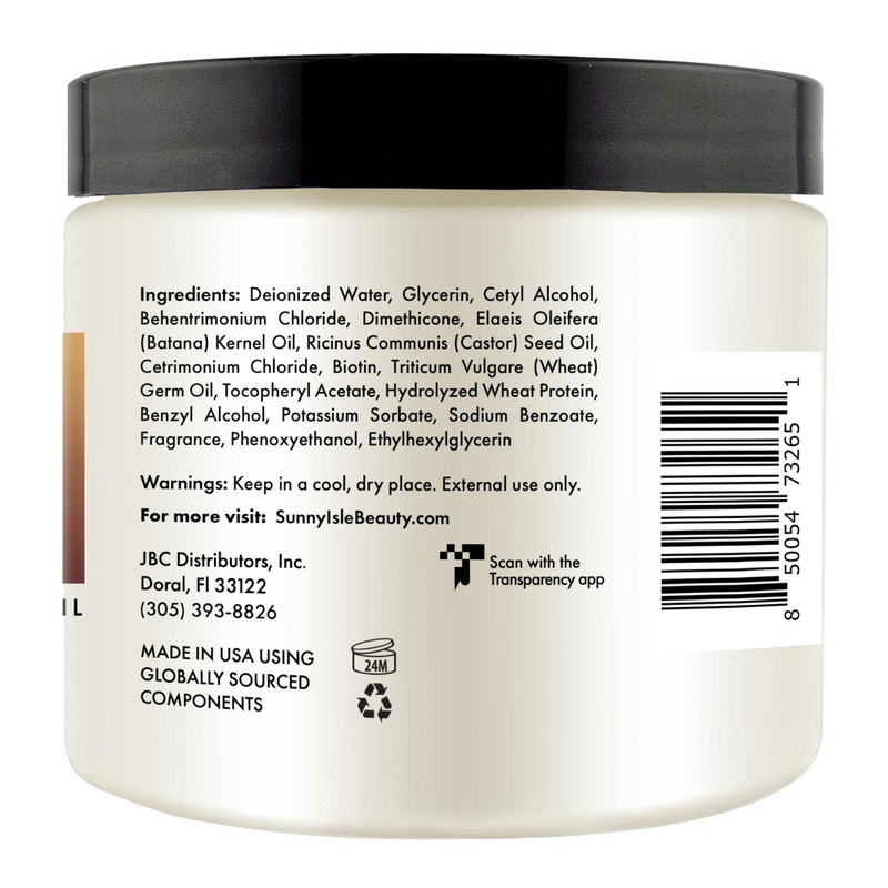 Sunny Isle Batana Anti-Thinning Intensive Repair Masque 16oz Infused with
