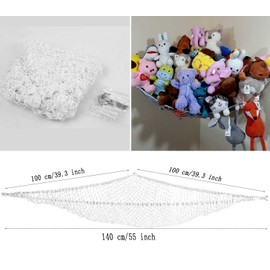Hamaca De Almacenamiento De Juguetes, 2 Unidades, Para Guardería y Sala De Juegos, Organizador De Red Para Juguetes De Peluche, Decoración De Recámara Para niños, Hamaca De Red De Juguetes Para Colgar En La Esquina Para Colgar En La Pared, Color Blanco