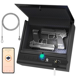 BE-TECH Gun Safe for Handgun, Biometric Pistol Safe with 99.9% Accuracy Fingerprint Anti-theft Quick Access - Ideal for Nightstand, Car, Bedside, Wall