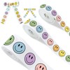 JarThenaAMCS 3 Rolls Boho Happy Face Ribbons 15 Yards Pastel
