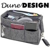 DuneDesign Handbag Organiser Felt Bag Insert Inner Pocket Grey, Grey