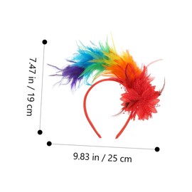 TOVINANNA 2pcs Women Vintage Plume Headpiece Carnival Party Headdress Stylish Bridal Hair Accessories for Cosplay