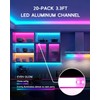 VOEWT 20Pack 3.3FT/1M LED Aluminum Channel U Shape with Milky
