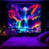 Avinyl Blacklight Mountain Wall Tapestry for Bedroom Aesthetic, Black Light