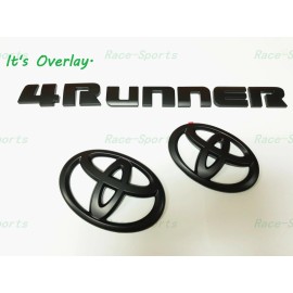 Toyota 3PCS SET 2014-2022 TOYOTA 4RUNNER FRONT REAR MATTE BLACK EMBLEMS KIT OVERLAY