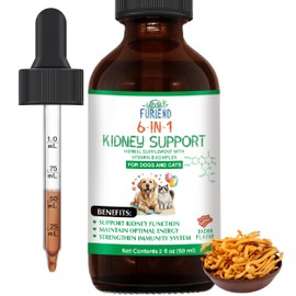 Veterinarian Formulated Kidney Support for Cats & Dogs | 6-in-1 Liquid with Herbal Blend + Vitamin B Complex | Bacon Flavor for Kidney & Urinary Health, Energy & Appetite | 2oz (59ml)