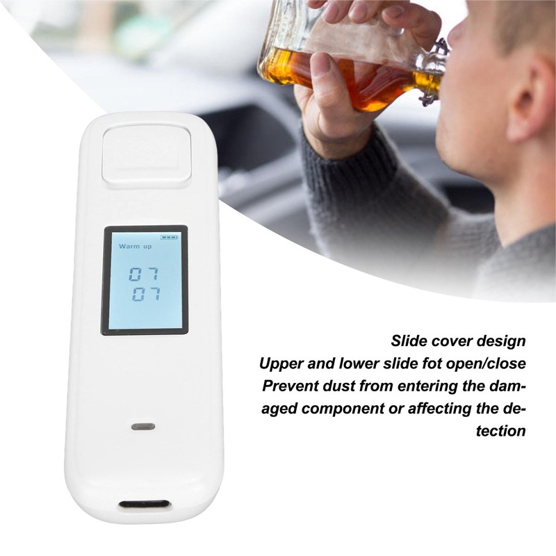 Alcohol Tester LCD Digital Display Indicator Light Alarm Breath Alcohol