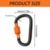 4Pcs D-Ring Locking Carabiner Aluminum D Shape Keychain Clips Durable