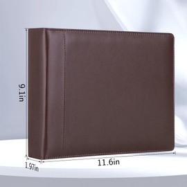 Antner 3 Ring Business Checkbook Binder for 3-On-A-Page End-Stub Deskbook Checks, 600 Checks Capacity, PU Leather Check Book Binder Cover with Zipper Pouch Fit 3 & 9 Holes Check Holder Organizer