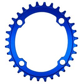 Round Oval 104BCD 32T 34T 36T 38T Narrow Wide Chainring Single Chainring for 6/7/8/9/10/11/12-Speed (Oval Blue, 32T)