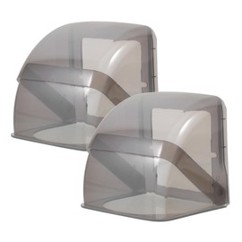 ARTIBETTER 2Pcs Outdoor Waterproof Outlet Cover with Stretch Design, Weatherproof Plastic Box for Exterior Electrical Switch and Receptacle Protection, Black 3.85X3.85X3.14In