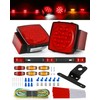 ASNOO Submersible Trailer LED Light Kit - 2x Square Stop/Turn/Tail/Brake/License