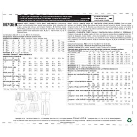 McCall's Patterns MC7059 E5,Misses Vest,Cardigan,Tops,Skirt and Pants,Sizes 14-16-18-20-22
