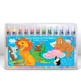 The Piggy Story Glitter Gel Crayons, Set of 12 Crayons in Animals Around the World Design