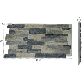 Ekena Millwork PNU24X48ALCO Acadia Ledge Stacked Stone Stonewall Faux Stone Siding Panel 48"W x 24"H x 1 1/4"D Colfax 1 EA