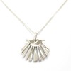 Sterling Silver Scallop Pendant, Silver, No Gemstone