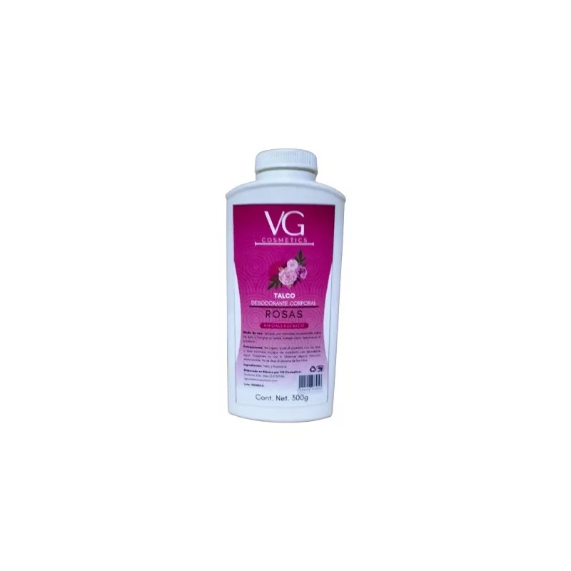VG cosmetics Talco Corporal Aroma Rosas Alta Calidad 2 Pz.