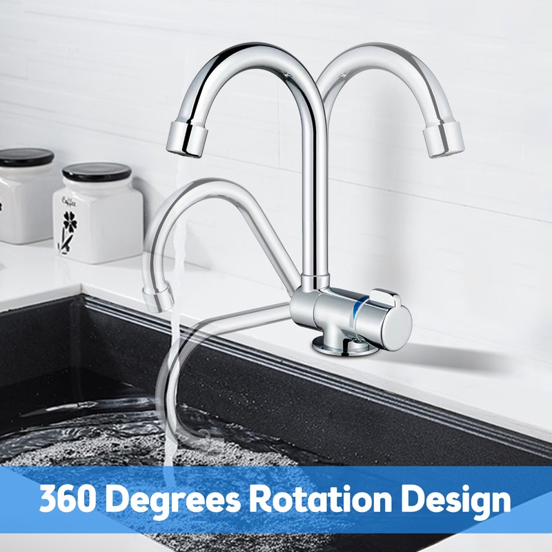 Folding Kitchen Faucets Polish Chrome Single Handle Basin Mixer Tap