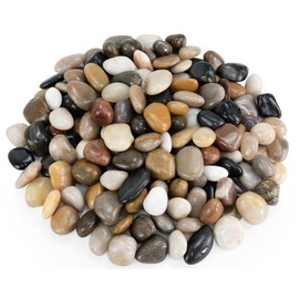 GreenVibe Pebbles for Indoor Plants, 10lbs Colorful Pebbles 0.5-1.2 Inch Decorative River Rocks for Planters, High Polished Stones for Vase Filler Fish Tank Landscaping Garden