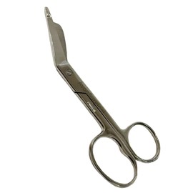Bandage Scissors 5.5" Angled with One Large Finger Ring EMT, Nurse, Paramedic, Student, Bandage and Gauze Cutting Scissors - Stainless Steel