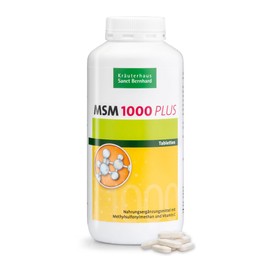Sanct Bernhard MSM-1000-PLUS Tablets, Methylsulfonylmethane & Vitamin C, Vegan, 500 Tablets