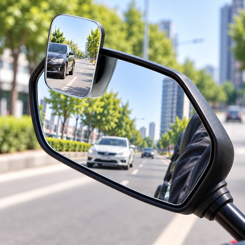 Motorcycle Blind Spot Mirror for Rearview Visibility – 360° Adjustable