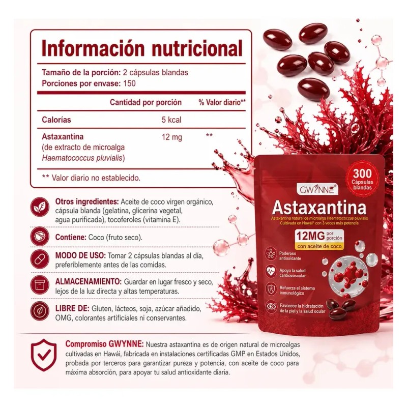 Suplemento en cápsula Gwynne Oil Of Oregano 6000mg sabor Astaxantina