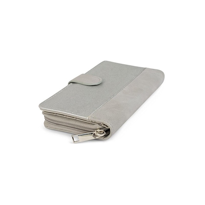 styleBREAKER purse in a 2-tone metallic look and press stud