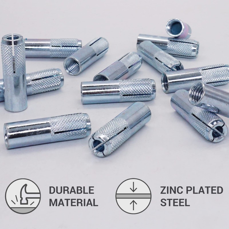 SKIR'CO (6 pcs) Knurled Drop in Anchors M10 x 40